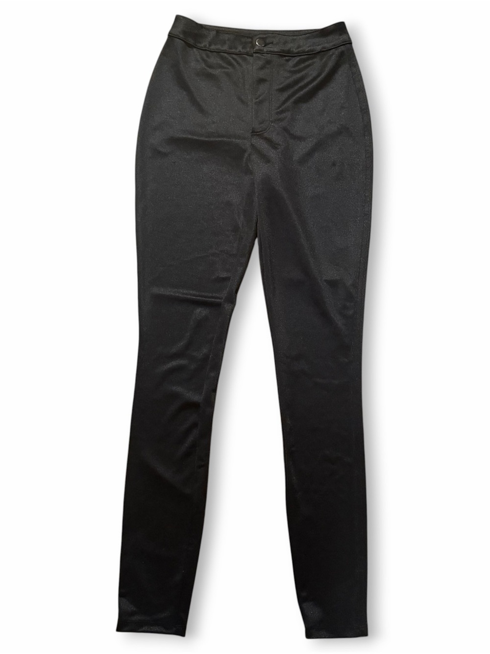 SKIMS Black Onyx Disco Pants Glam Shiny Skinny Trousers Sz XS